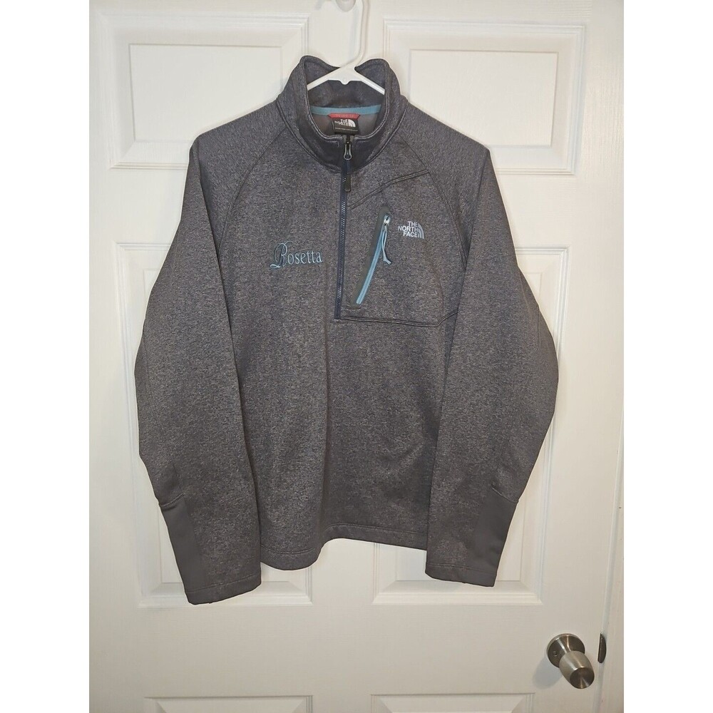 The North Face Rosetta 1/2 Zip Jacket Mens M Medium Gray Teal Long Sleeve